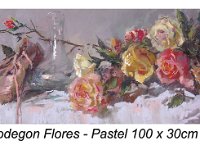 Bodegon flores - Pastel 100 x 30